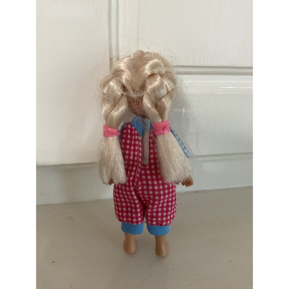 Vintage 1995 Kid Kore 5" Little Sister Doll Western outfit pig Tail Braids - Picture 3 of 3